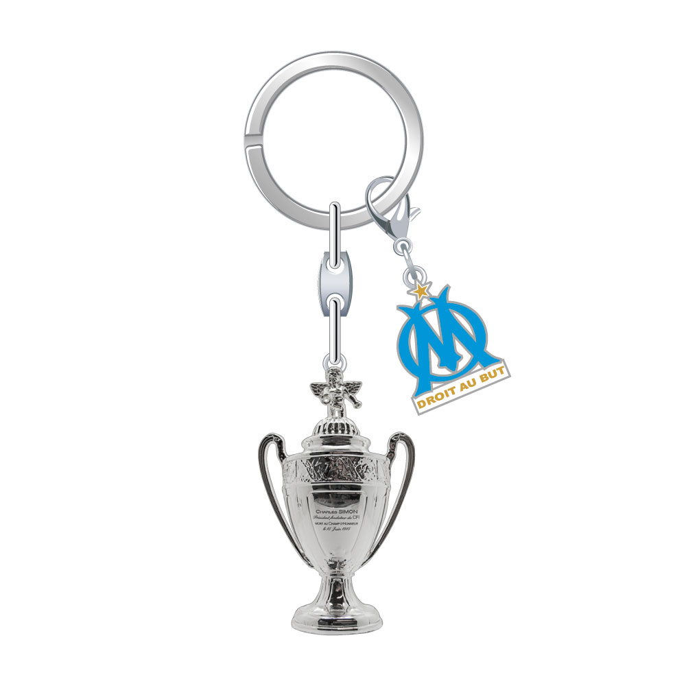 Porte-clés Champions League Winner Olympique de Marseille 3D Starball avec  2D mini trophée