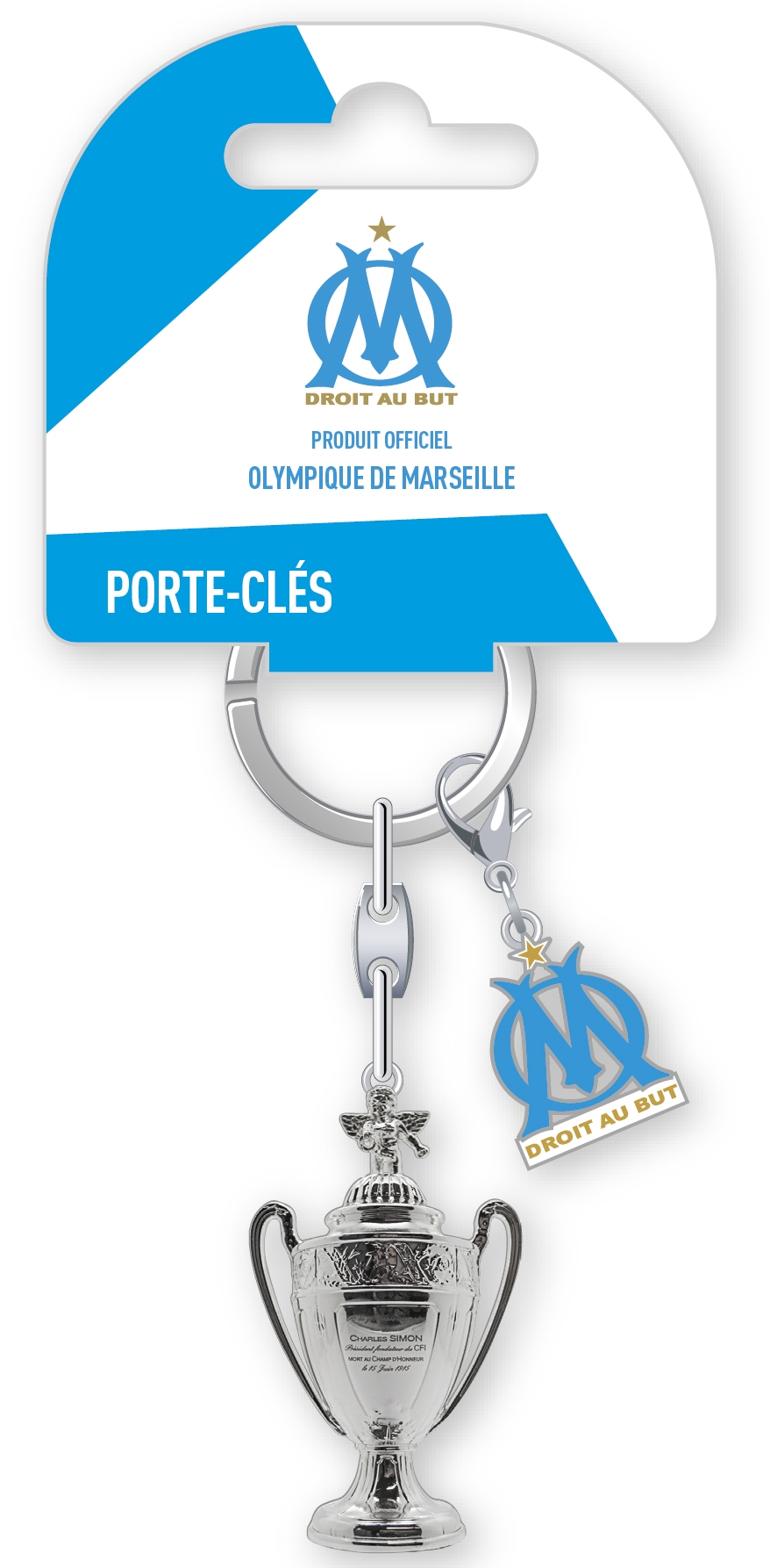 porte clés  OM Olympique de Marseille en bois Maillot de foot 