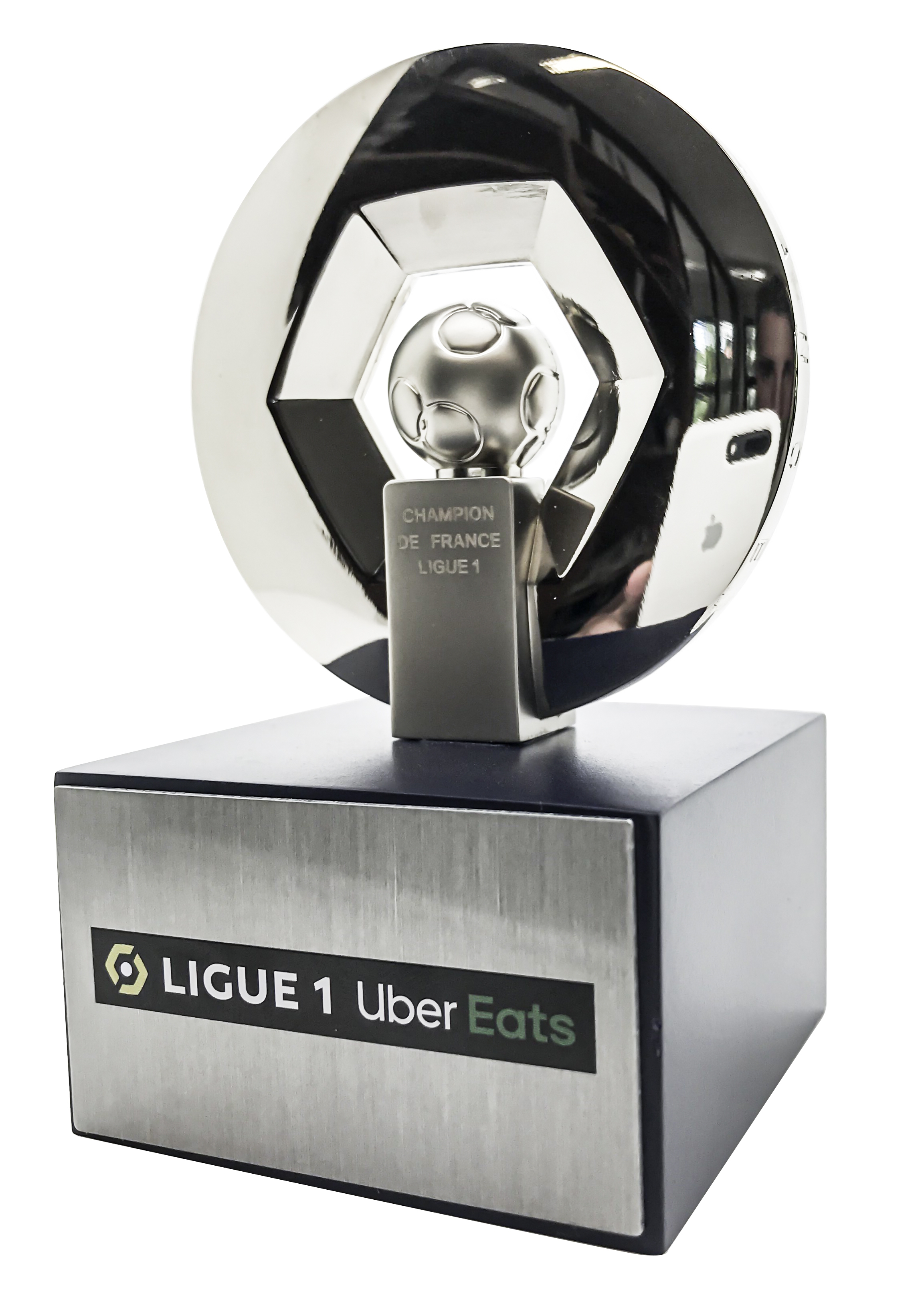 Trophy Replica Ligue 1 France 70mm Uber Eats 2020 on pedestal - Am Ball Com