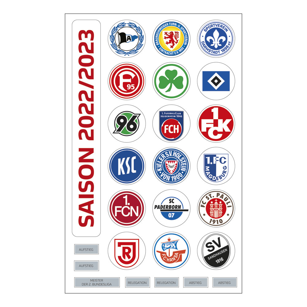 2019-2020 DFL Deutsche Fussball Liga 2 Update-Set der Trikots Bundesliga Magnettabelle 