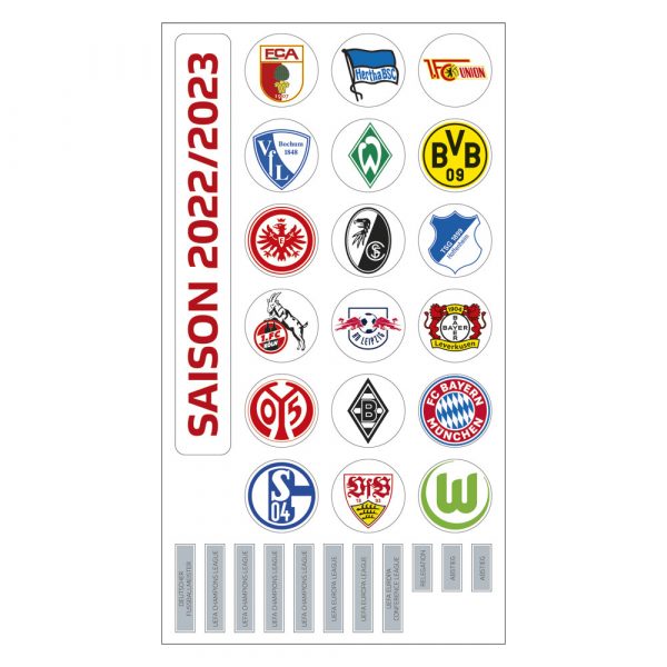 Bundesliga Magnettabelle Vereinswappen DFL Deutsche Fussball Liga 1 Saison 2019-2020 